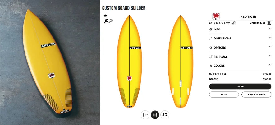 Design your own Custom Pyzel Surfboard