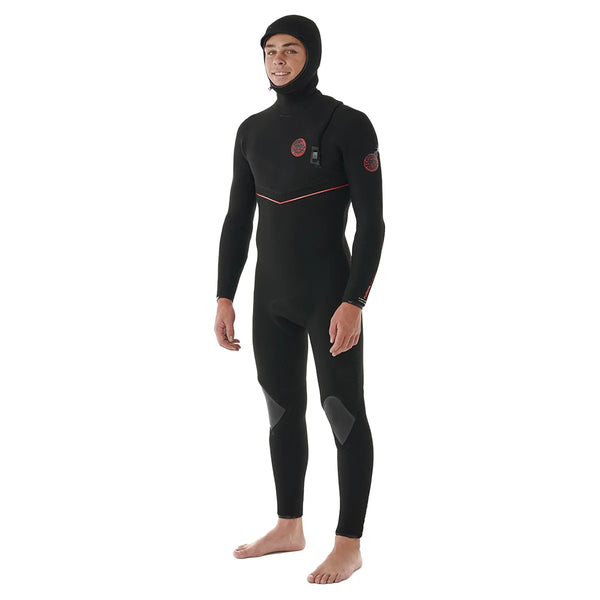 Rip Curl Flashbomb Fusion 5/4mm Zip Free Hooded Wetsuit - Black - 24/2