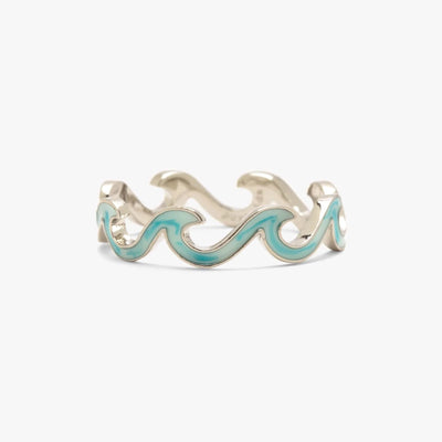 Pura Vida Tie-Dye Enamel Wave Band Ring - Silver - Buy online today at Down the Line Surf. International shipping available.