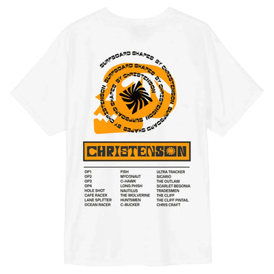Christenson Surfboards Shapes Tee - Buy online today at Down the Line Surf. International shipping available.