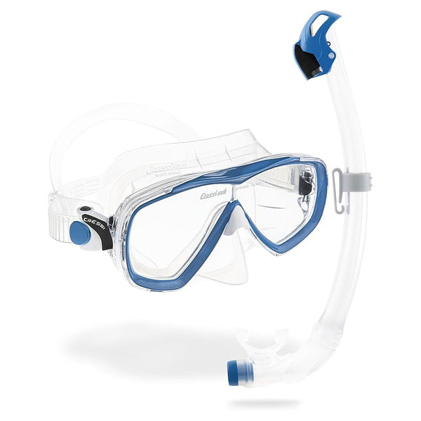 CRESSI Musa Scilla Combo Black - Combo Musa Snorkelmasker en Scilla Snorkel voor volwassenen, Zwart, Eén maat
