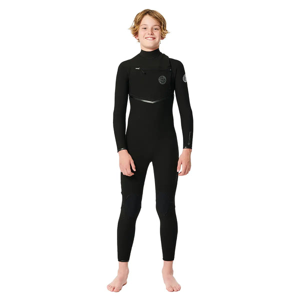 Rip Curl Junior Flashbomb 5/3mm Chest Zip Wetsuit - Black - 23/24