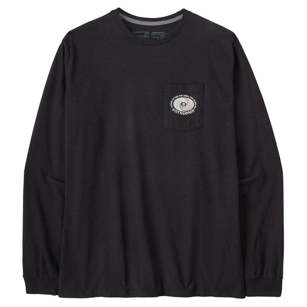Patagonia Men's Long-Sleeved Snowstitcher Pocket Responsibili-Tee Ink Black