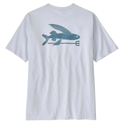 Patagonia Men's Flying Fish Organic Cotton T-Shirt - White - Buy online today at Down the Line Surf. International shipping available.