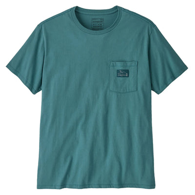 Patagonia Flying Fish Tides Organic Pocket T-Shirt - Wetland Blue - Buy online today at Down the Line Surf. International shipping available.