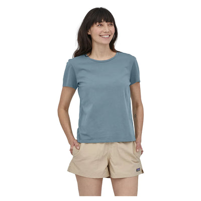 Patagonia Women's Regen Organic Certified Cotton Tee - Plume Grey - Buy online today at Down the Line Surf. International shipping available.
