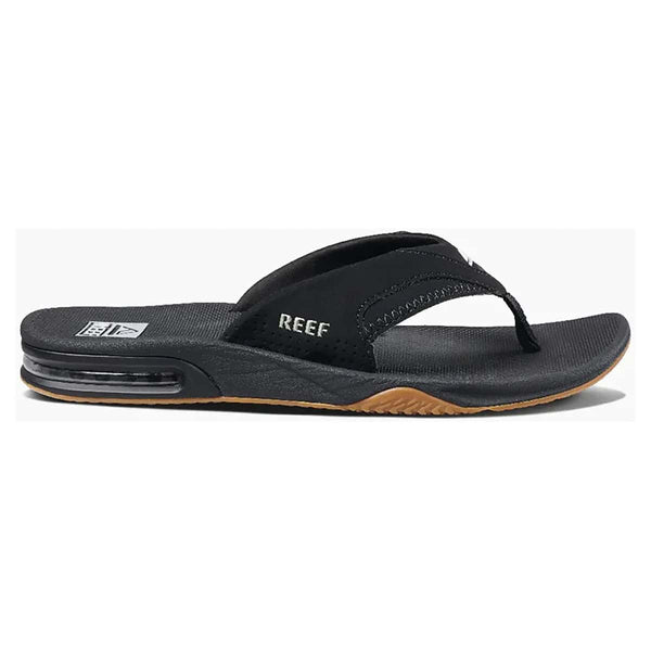 Reef Men's Fanning Flip Flops- Black / Silver
