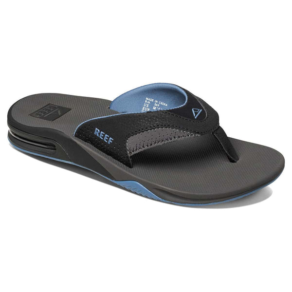 Reef Men s Fanning Flip Flops Grey Light Blue