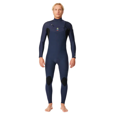 Rip Curl Dawn Patrol 4/3mm Chest Zip Wetsuit - Dark Navy - Buy online today at Down the Line Surf. International shipping available.