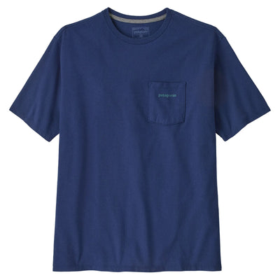 Patagonia Men's Boardshort Logo Pocket Responsibili-Tee - CLMB - Buy online today at Down the Line Surf. International shipping available.