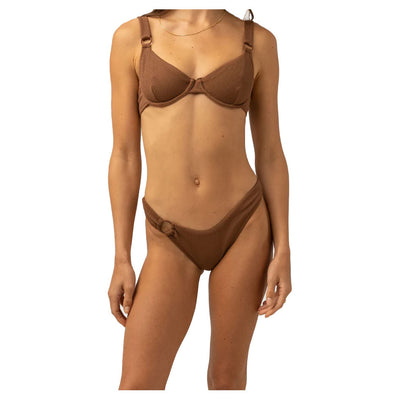 Rhythm Avoca Ring Hi Cut Pant - Chocolate - Buy online today at Down the Line Surf. International shipping available.