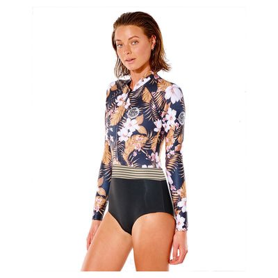 Rip Curl G Bomb Long Sleeve Front Zip Springsuit - Black/Gold - Buy online today at Down the Line Surf. International shipping available.