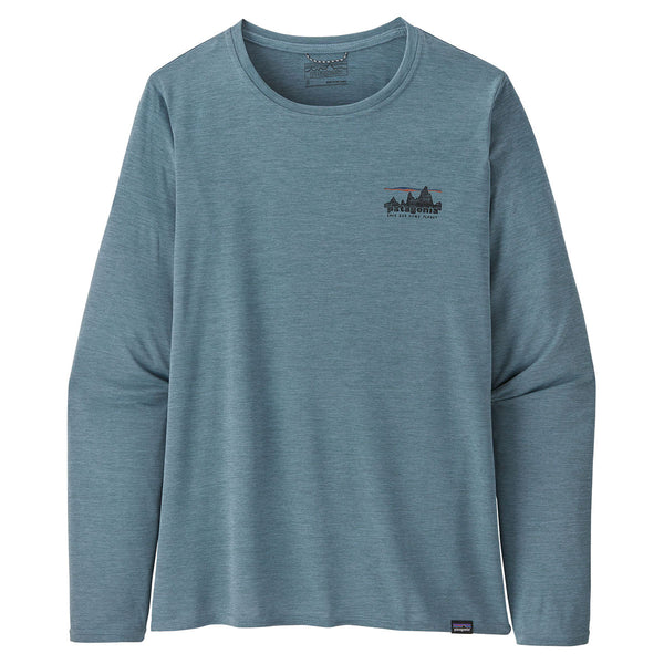 Patagonia Capilene Cool Daily Graphic Shirt-Waters Men's (Boardshort Logo Abalone Blue: Feather Grey)