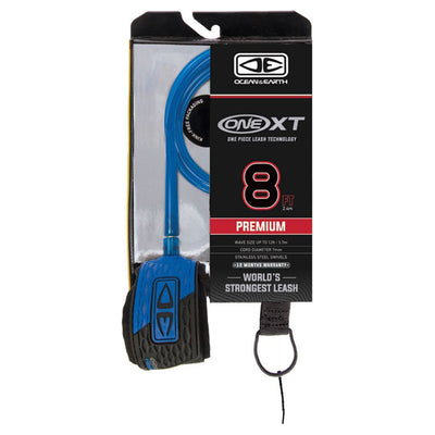 Ocean And Earth Premium One-XT Leash - 8ft Blue - Buy online today at Down the Line Surf. International shipping available.
