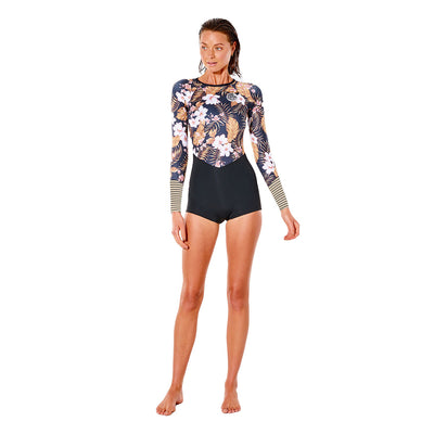 Rip Curl G Bomb Long Sleeve Boyleg Springsuit - Black/Gold - Buy online today at Down the Line Surf. International shipping available.