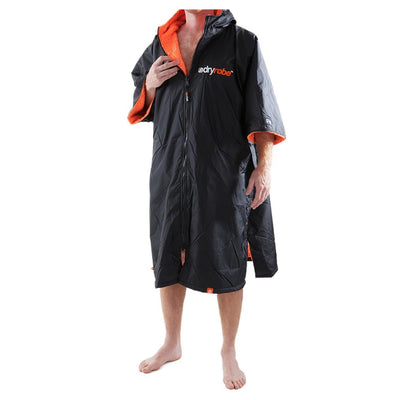 Dryrobe Advance Short Sleeve Changing Robe - Medium - Black/Orange - Buy online today at Down the Line Surf. International shipping available.
