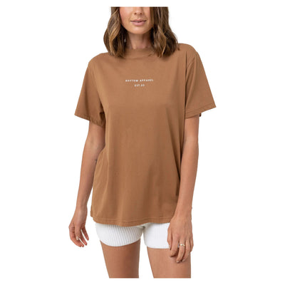 Rhythm Classic Brand Tee - Caramel - Buy online today at Down the Line Surf. International shipping available.