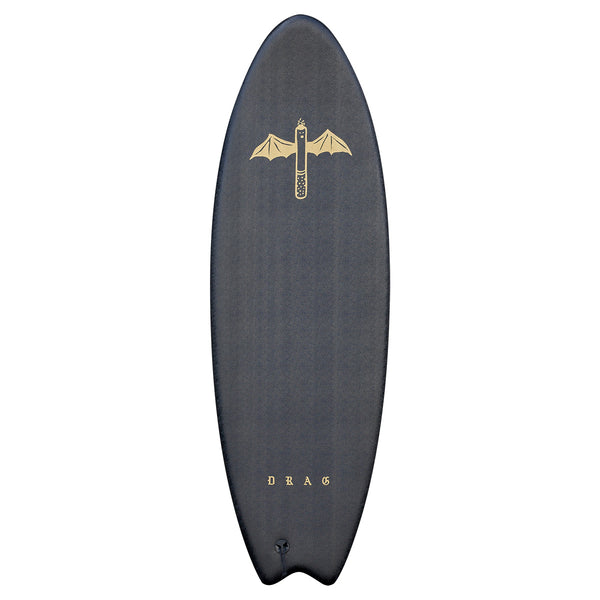 Drag Dart Swallow Tail Thruster 5'6 Softboard - Black/Black