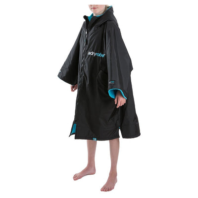 Dryrobe Advance Short Sleeve Changing Robe - Small - Black/Blue - Buy online today at Down the Line Surf. International shipping available.