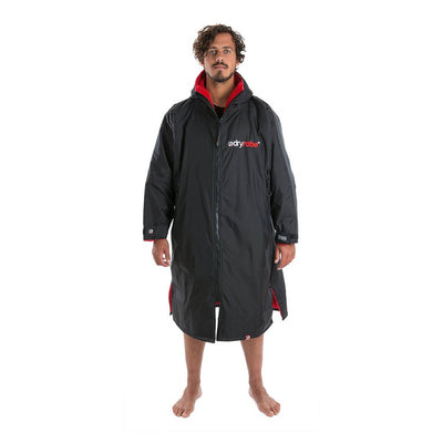 Dryrobe Advance Long Sleeve Changing Robe - Black/Red - Buy online today at Down the Line Surf. International shipping available.