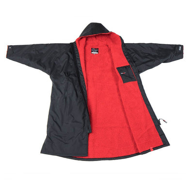 Dryrobe Advance Long Sleeve Changing Robe - Black/Red - Buy online today at Down the Line Surf. International shipping available.