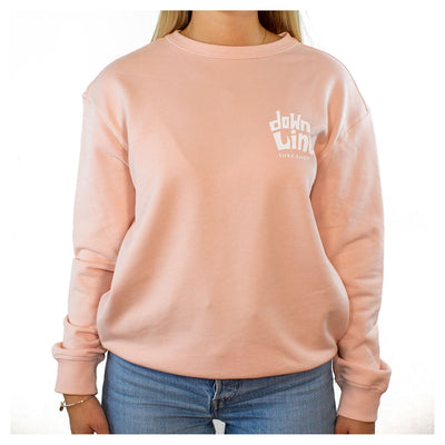 DTL Surf Co. Women's Crew Sweatshirt - Pale Pink - Buy online today at Down the Line Surf. International shipping available.