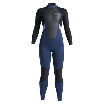 C-Skins Women's Element 3/2mm Back Zip Wetsuit - Bluestone/Lilac/Black - Buy online today at Down the Line Surf. International shipping available.