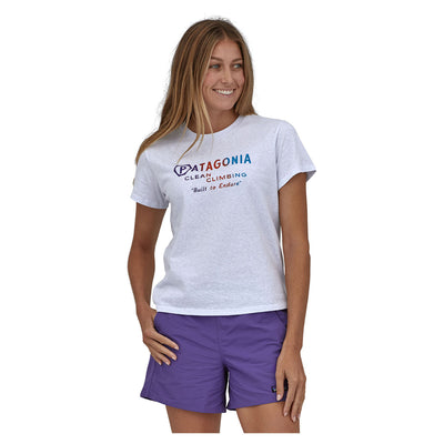 Patagonia Women's Endure Hex Responsibili-Tee - White - Buy online today at Down the Line Surf. International shipping available.