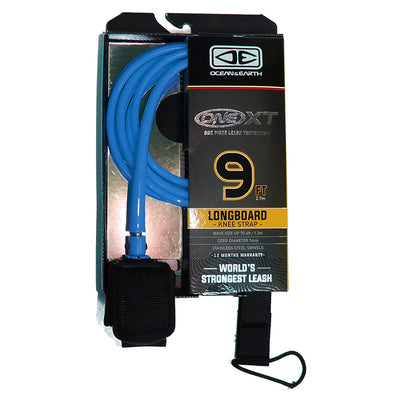 Ocean And Earth Premium One-XT Longboard Knee Leash - 9ft Blue - Buy online today at Down the Line Surf. International shipping available.