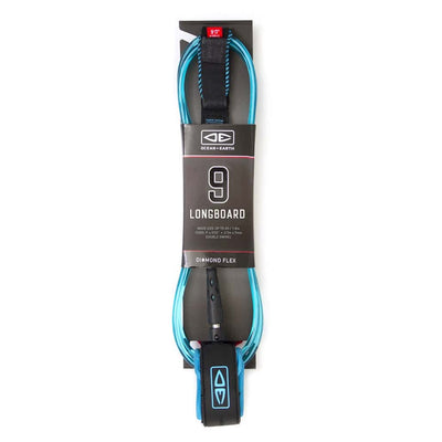 Ocean & Earth Regular Moulded Leash (9ft-Light Blue) - Buy online today at Down the Line Surf. International shipping available.