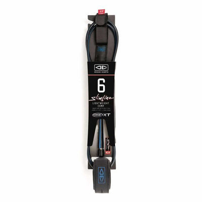 Ocean & Earth Slimline Lightweight Comp One-XT 6ft Leash - Black/Blue - Buy online today at Down the Line Surf. International shipping available.