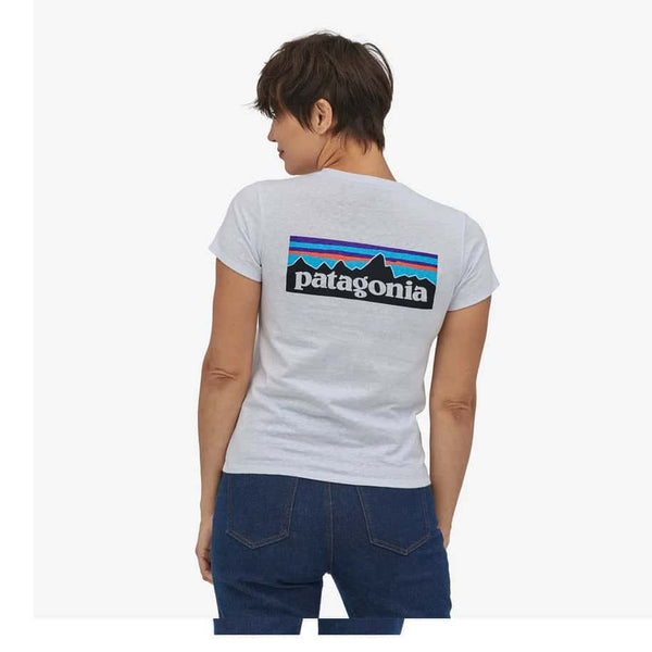 Patagonia Women s P 6 Logo Responsibili Tee White