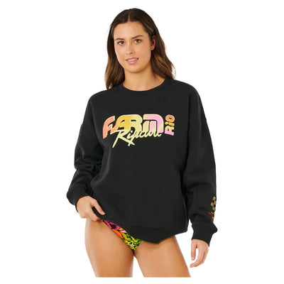 Rip Curl Carioca Oversize Crew - Black - Buy online today at Down the Line Surf. International shipping available.