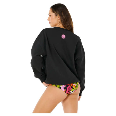 Rip Curl Carioca Oversize Crew - Black - Buy online today at Down the Line Surf. International shipping available.