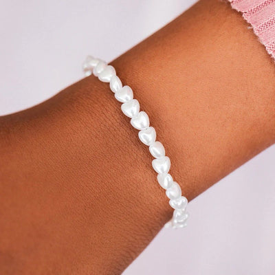 Pura Vida Mother of Pearl Heart Stretch Bracelet - Buy online today at Down the Line Surf. International shipping available.