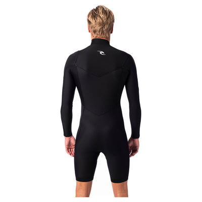 Rip Curl Dawn Patrol Long Sleeved 2mm Chest Zip Springsuit - Black - Buy online today at Down the Line Surf. International shipping available.