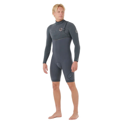 Rip Curl E-Bomb 2mm Zip Free Long Sleeved Springsuit - Iron - 2026 - Buy online today at Down the Line Surf. International shipping available.