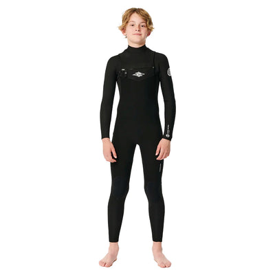 Rip Curl Junior Dawn Patrol 5/3 Chest Zip Wetsuit - Black - Buy online today at Down the Line Surf. International shipping available.