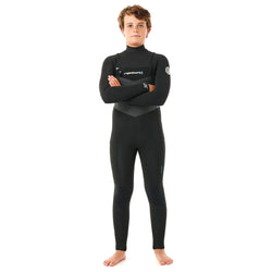 Rip Curl Junior Dawn Patrol 4/3 Chest Zip Wetsuit - Black/Multi - Buy online today at Down the Line Surf. International shipping available.