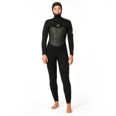 Rip Curl Women's Flashbomb 6/4mm Chest Zip Hooded Wetsuit - 24/25 - Buy online today at Down the Line Surf. International shipping available.