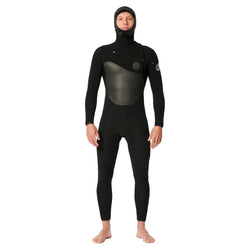 Rip Curl Flashbomb 4/3mm Mens Chest Zip Hooded Wetsuit - Black 24/25 - Buy online today at Down the Line Surf. International shipping available.
