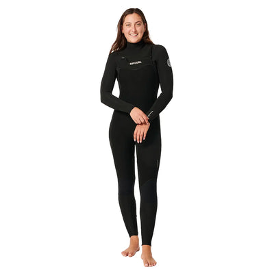 Rip Curl Women's Dawn Patrol 5/3 Chest Zip Wetsuit - Black - Buy online today at Down the Line Surf. International shipping available.