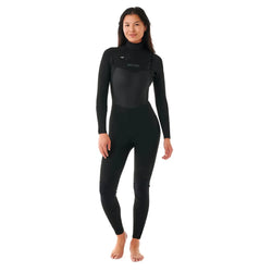 Rip Curl Women's Dawn Patrol 4/3mm Chest Zip Wetsuit - Black 2025 - Buy online today at Down the Line Surf. International shipping available.