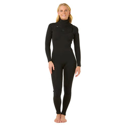 Rip Curl Women's Dawn Patrol 3/2mm Chest Zip Wetsuit - Black - 2026 - Buy online today at Down the Line Surf. International shipping available.