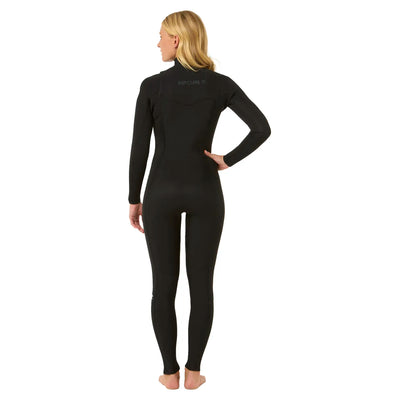 Rip Curl Women's Dawn Patrol 3/2mm Chest Zip Wetsuit - Black - 2026 - Buy online today at Down the Line Surf. International shipping available.