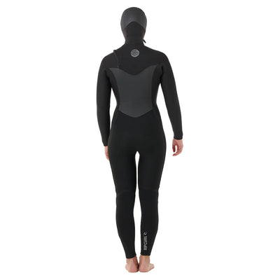 Rip Curl Flashbomb 6/4mm Womens Chest Zip Hooded Wetsuit - Black - 2025/2026 - Buy online today at Down the Line Surf. International shipping available.