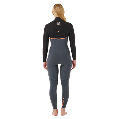Rip Curl Women's E Bomb 4/3mm Chest Zip Wetsuit - Charcoal - 2026 - Buy online today at Down the Line Surf. International shipping available.