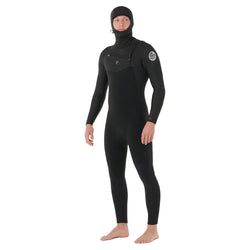 Rip Curl Dawn Patrol 5/4mm Chest Zip Hooded Wetsuit - Black - 2025/2026 - Buy online today at Down the Line Surf. International shipping available.