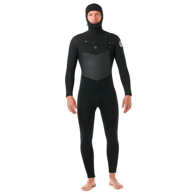 Rip Curl Dawn Patrol 5/4mm Chest Zip Hooded Wetsuit - Black 24/25 - Buy online today at Down the Line Surf. International shipping available.