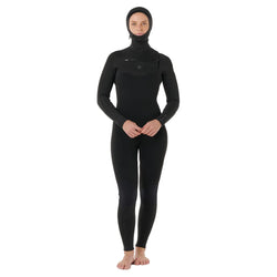 Rip Curl Women's Dawn Patrol 5/4mm Chest Zip Hooded Wetsuit - Black - 2025/2026 - Buy online today at Down the Line Surf. International shipping available.